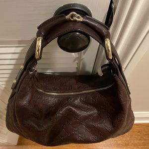 Gucci horsebit leather shoulder bag